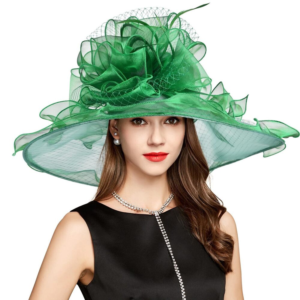 3299 Derby Tea Party Bucket Hat Church Hats Floral Wedding Organza Hats